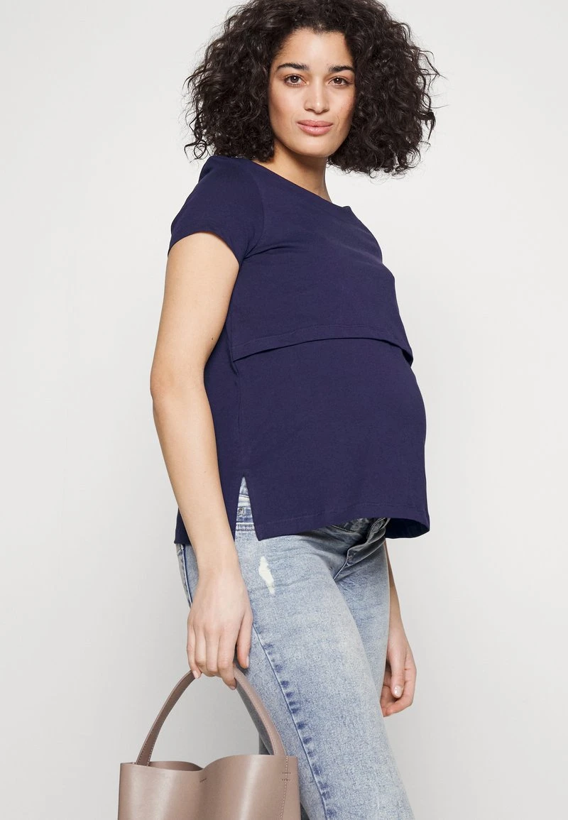 MATERNITY LONG TEE - T-Shirt Basic - Dark Blue 6 MATERNITY LONG TEE - T-Shirt Basic - Dark Blue – Bild 4