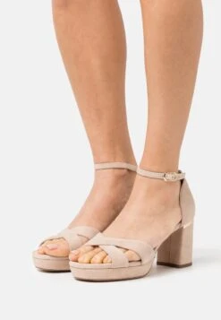 LEATHER - Plateausandalette - Beige