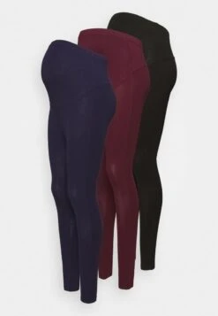 3 PACK - Leggings - Hosen - Black/bordeaux/dark Blue -Anna Field 2f8f5b9236854595ad73cf508690b396