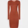 Anna Field CREW AUSSCHNITT RIPP TOP BODYCON MINI STRICKKLEID - Etuikleid - Brown -Anna Field 38de2f6e35c644b49d1c8060d1e77df3