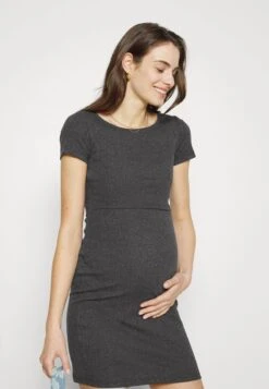 SHORT SLEEVES - Jerseykleid - Mottled Dark Grey -Anna Field c43c1acc53fa4f7aba38b9e5cc96a3b1