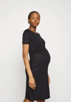 SHORT SLEEVES RUCHED WAIST MINI FLARED DRESS - Jerseykleid - Black -Anna Field d013a8bbc5f3496991baef05c36d76c3 1