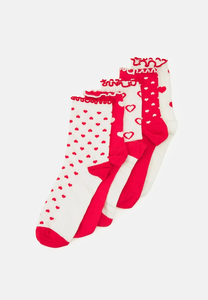 Anna Field 5 PACK - Socken - White/red 3 Anna Field 5 PACK - Socken - White/red