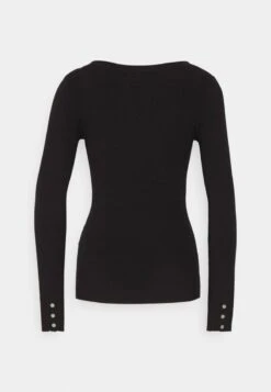 Anna Field BUTTON DETAIL - Strickpullover - Black -Anna Field efbdeb2d1e8543dfaba2e59192e05a12